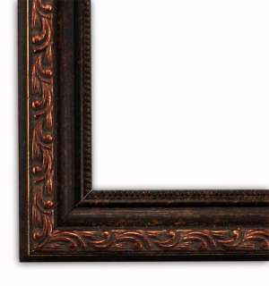 Scrolled Aged Walnut Picture Frame Solid Wood  