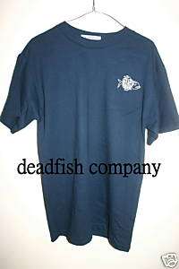 NEW deadfish company EMBROIDERED Tshirt NAVY Shirt M  