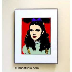 Judy Garland Wizard of Oz (Red/green)   Framed Pop Art By Jbao (Signed 