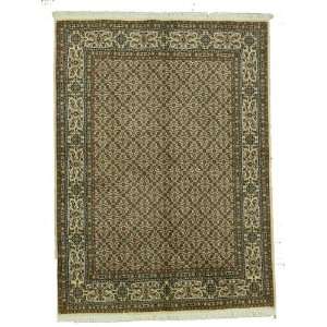  48 x 65 Ivory Persian Hand Knotted Wool Mood Rug 