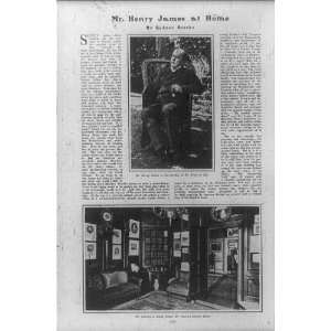   Rye,library at Lamb House,English home,newspaper,1904