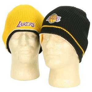  Los Angeles Lakers Waffle Reversible Knit Beanie Sports 