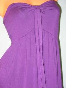 NWT I.N.C. INC Deep Purple Bandeau Swimsuit Cover Up Maxi Dress sz 