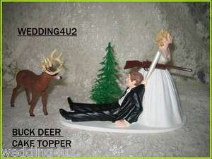 HUMOROUS WEDDING DEER HUNTER HUNTING CAKE TOPPER  