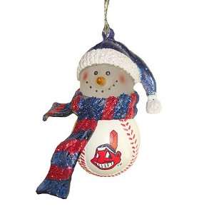  Cleveland Indians MLB Home Run Snowman Christmas Ornament 