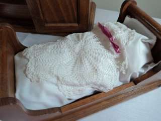 Romanian Handmade Wooden Baby Doll Furniture Crib & Wardrobe Dovetail 