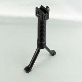 Blalck Bipod Hand Grip Spring Loaded Bi pod 20mm Weaver Mount  