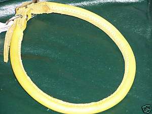 High Qual Leather Rolled Yellow Dog Collar 84P18115 28  