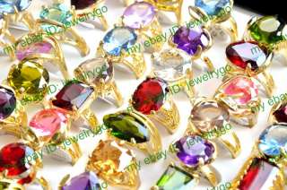 Wholesale 25pcs mix style CZ &gold p rings jewelry  