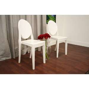  Baxton Studio Set of 2 Michelle Dining Chairs Ivory 
