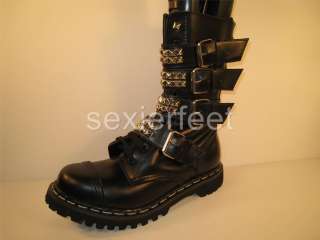 Pleaser Demonia Mens GRAVEL ROCKY Leather Boots SIZE4 13  