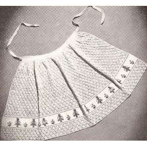 Vintage Crochet PATTERN to make   Embroidered Hostess Tea APRON. NOT a 