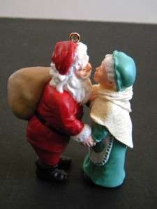 Hallmark Santa Ornament Series Mr. & Mrs. Claus #10 Christmas Eve Kiss 
