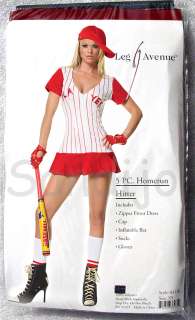 Red/White 5 Pc BASEBALL PLAYER Costume Sizes XS to M/L  