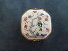 Limoges Trinket Box Hinged Octagon Hand Painted Signed