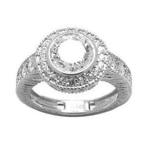  Size 7  Sterling Silver Round Cubic Zirconia Ring  2.29 ct 