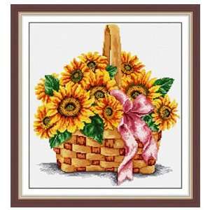  Sunflower Basket Cross stitch Kit Arts, Crafts & Sewing