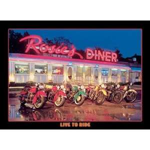  Tin Sign   Rosies Diner Live to Ride