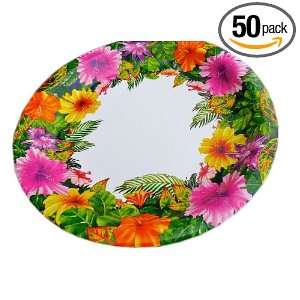  Paper Art Caribbean Floral Full Size Dinner Plates (10 1 