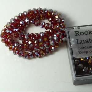  Ruby Red Ab Luster Crystal Glass Faceted Fluted Machine Cut Rondelle 