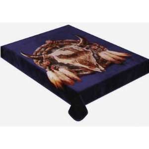  Navy Blue Dreamcatcher Mink Style Queen Blanket