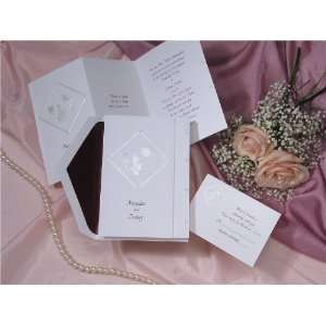  Bride and Groom Diamond Tri Fold Wedding Invitations