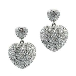  Romanzas Pave CZ Heart Fashion Earrings Jewelry