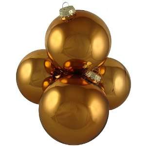   Antique Gold Glass Ball Christmas Ornaments 4.75