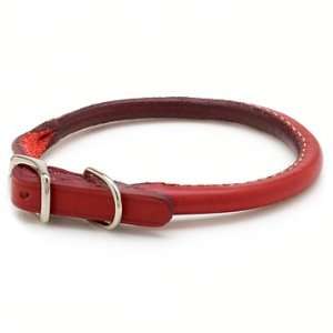  3/8 Rolled Leather Collar in Red