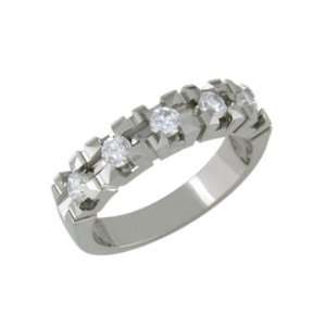    Diona   size 12.25 14K White Gold Diamond Cut Ring Jewelry