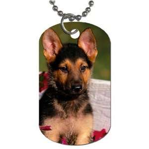  Cute german shepherd puppy Dog Tag with 30 chain necklace 