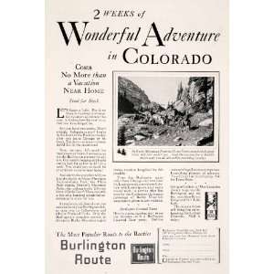  1927 Ad Burlington Route Colorado Estes National Park Rocky 