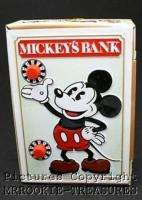 1978 Mickey & Minnie Mouse Tin Safe Bank WDP  