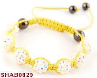 Disco Resin rosary bead Bracelet AB Colorful Woven Briad Chain Macrame 