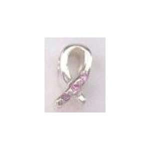  Authentic Biagi Pink CZ Breast Cancer Ribbon Bead Charm 