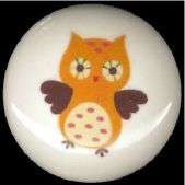 Adorable WHIMSICAL OWL #2 Ceramic Drawer Knobs Pulls  