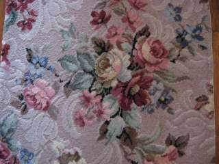   Old Bigelow CARPET RUNNER Wool Roses~Great Colors 4 x 2  