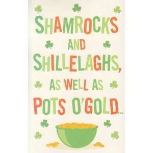 St Patricks Day Birthday Card Shamrocks and Shillelaghs, As Well As 