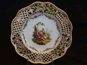 Dresden Porcelain Reticulated Cabinet Plate 19th c  