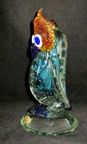 Large Blown Glass Owl, ICE T, Venezia, Murano, 8 1/2  