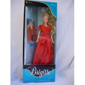   Full Length Red Satin Dress with Drop Waist Tie (1992) Toys & Games
