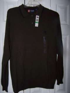 NWT Chaps Ralph Lauren Large L Sweater Brown L/S  