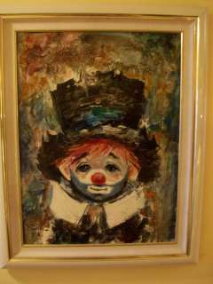 Ozz Franca Clown Original Signed Oil Painting  