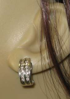   Estate 14K White Gold .58ctw H VS Diamond Huggie Earrings 4.4g  