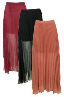 Harlow Sheer Pleated Maxi Skirt  