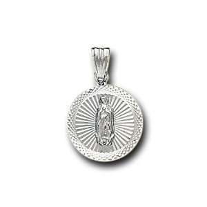  14K Solid White Gold Virgin Guadalupe DC Charm Pendant 