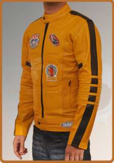 Kill Bill Uma Yellow Bride Genuine Leather Jacket Biker Fashion Unisex 