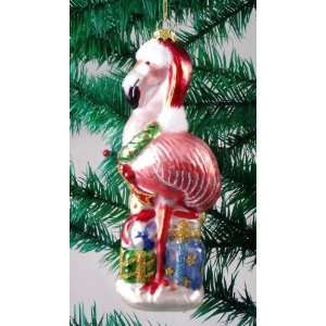  Tropical Pink Flamingo Presents Christmas Tree Ornament 