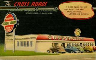 Oxford MA Cross Roads Diner Postcard Print  