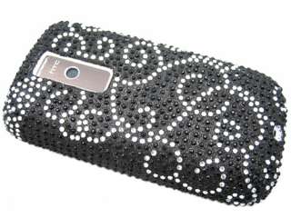   BLING FACEPLATE HARD CASE COVER HTC MY TOUCH 3G G2 VINE BLACK  